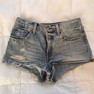 High Waisted Levi 501 Jean Shorts